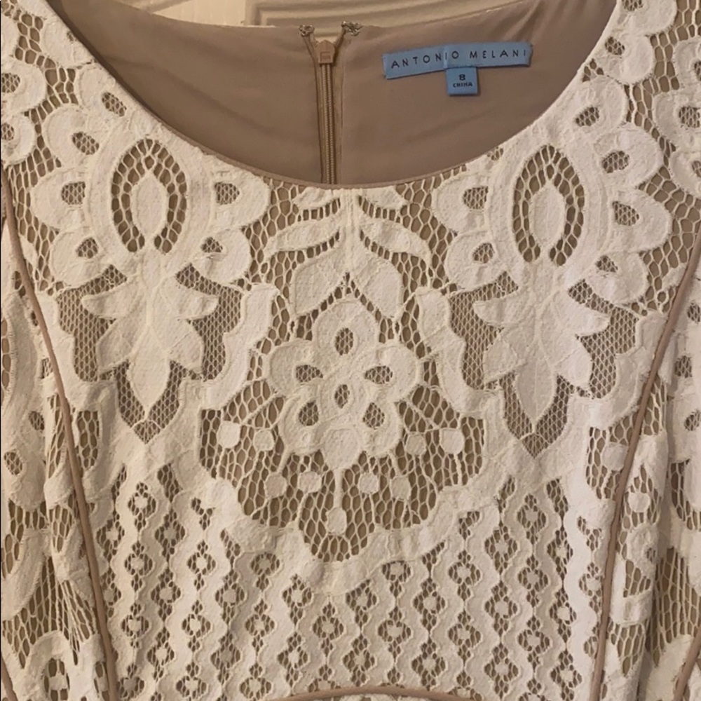 ANTONIO MELANI Cream Lace Dress